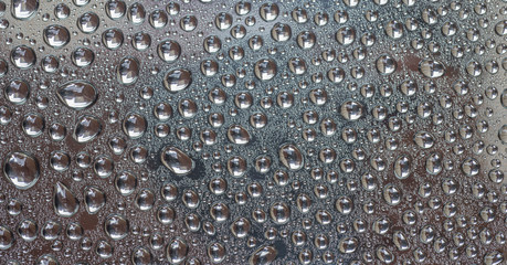 Surface droplets, lots of silver liquid