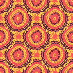 Abstract Ikat and boho style handcraft fabric pattern for girls, boys, clothes. Traditional Ethnic design for clothing and textile background, carpet or wallpaper. Fashion style. Colorful bright