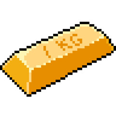 vector pixel art gold bar