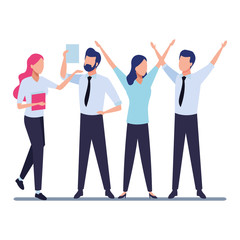 Fototapeta premium Business coworkers with office supplies