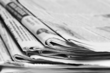 Newspapers close-up. The concept of news