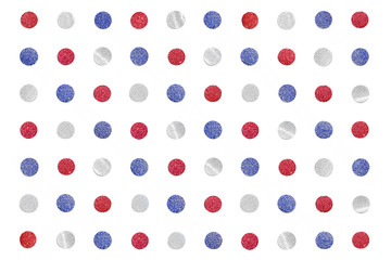 Red blue and silver glitter dot paper cut background - isolated