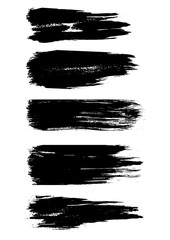 Grunge background. Set of black brush strokes chalk and charcoal