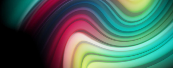 Flowing liquid colors - modern colorful flow poster. Wave liquid shapes. Art design for your design project