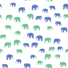 Seamless vector pattern with African Elephants