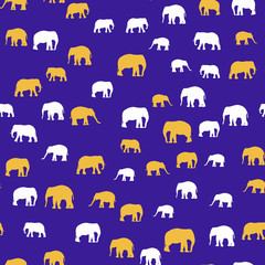 Seamless vector pattern with African Elephants