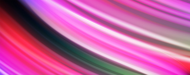 Fluid liquid color wave lines, glowing colorful light effect, abstract composition template. Geometric technology abstract pattern. Movement concept