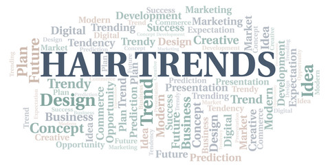 Hair Trends word cloud. Wordcloud made with text only.