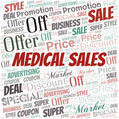 Medical Sales Word Cloud. Wordcloud Made With Text.