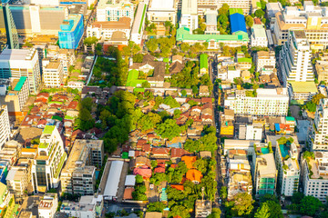 Beautiful cityscape with architecture and building in Bangkok Thailand