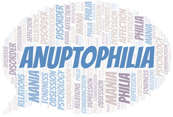 Fototapeta premium Anuptophilia word cloud. Type of Philia.