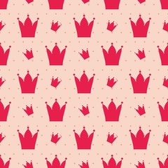 Seamless vector pattern with crown