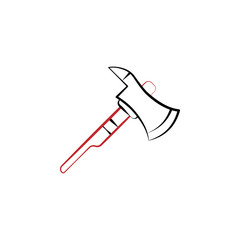 Firefighter, axe two color icon - obrazy, fototapety, plakaty