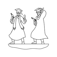 happy students boys graduated celebrating