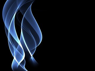 Abstract neon blue flow wave background