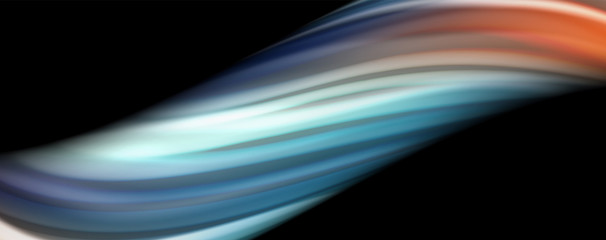 Flowing liquid colors - modern colorful flow poster. Wave liquid shapes. Art design for your design project