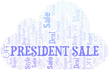 President Sale Word Cloud. Wordcloud Made With Text.