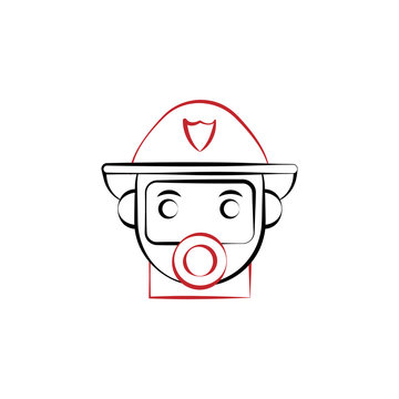 Firefighter, gas mask two color icon