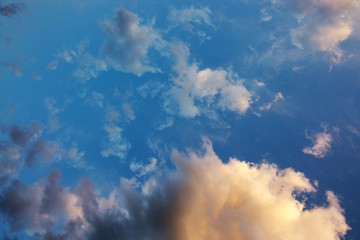 Fototapeta premium Clouds and blue sky background with copy space.