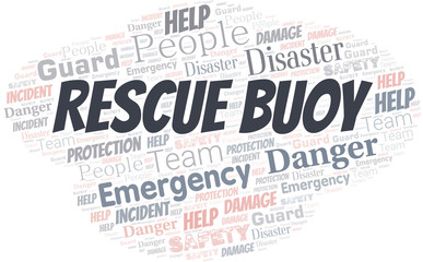 Rescue Buoy Word Cloud. Wordcloud Made With Text.