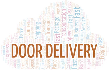Door Delivery word cloud. Wordcloud made with text only.