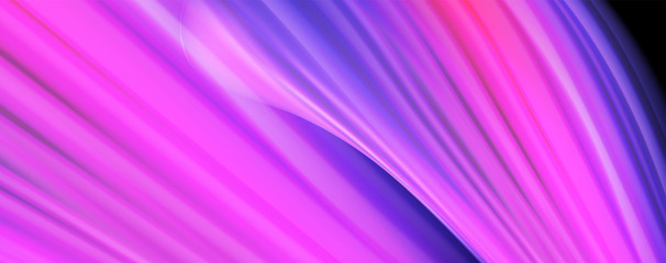 Modern rainbow liquid color flow colorful poster. Wave Liquid shape in black color background. Abstract composition