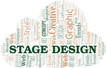 Stage Design word cloud. Wordcloud made with text only.