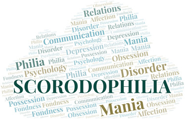 Fototapeta premium Scorodophilia word cloud. Type of Philia.