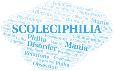 Scoleciphilia word cloud. Type of Philia.