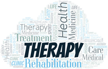 Therapy word cloud. Wordcloud made with text only.
