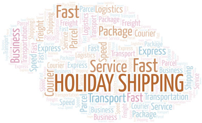 Holiday Shipping word cloud. Wordcloud made with text only.