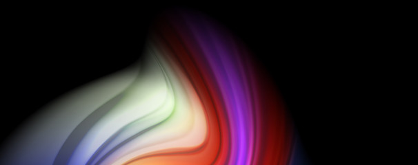 Fluid liquid color wave lines, glowing colorful light effect, abstract composition template. Geometric technology abstract pattern. Movement concept