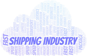 Fototapeta premium Shipping Industry word cloud. Wordcloud made with text only.