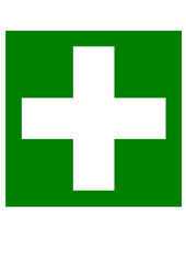 Weißes Kreuz auf grünem Grund