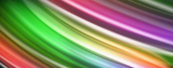 Fluid liquid color wave lines, glowing colorful light effect, abstract composition template. Geometric technology abstract pattern. Movement concept