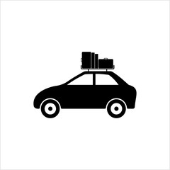 Car Baggage Icon, Baggage On Car Roof