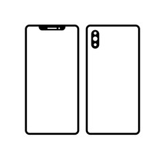 smartphone black line flat icon. vector illustration. isolated on white background