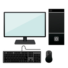 personal computer flat icon. vector illustration. isolated on white background