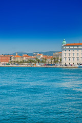 Fototapeta na wymiar Harbor of Split, Croatia, largest city of the region of Dalmatia and popular touristic destination