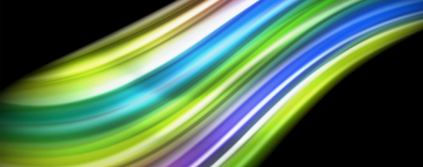 Flowing liquid colors - modern colorful flow poster. Wave liquid shapes. Art design for your design project