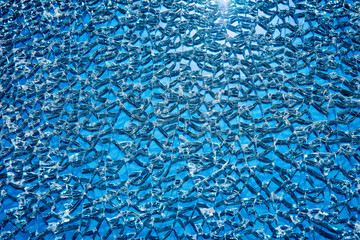 Broken tempered glass closeup. Broken window