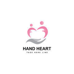 hand heart logo template