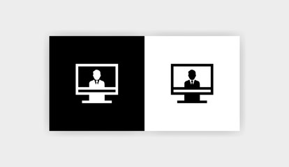 ONLINE VIDEO CHAT Icon Flat Graphic Design