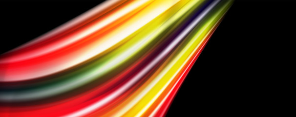 Flowing liquid colors - modern colorful flow poster. Wave liquid shapes. Art design for your design project