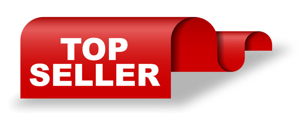 red vector banner top seller