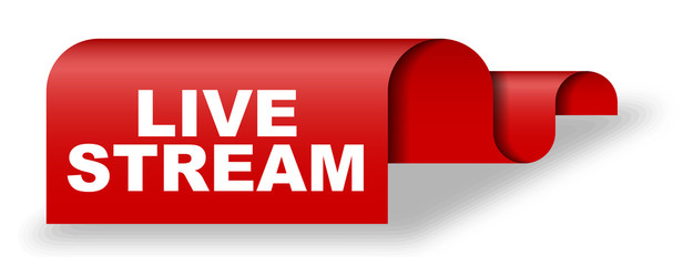 red vector banner live stream