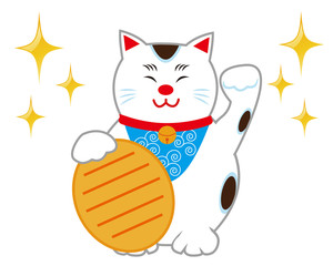 猫　招き猫　小判