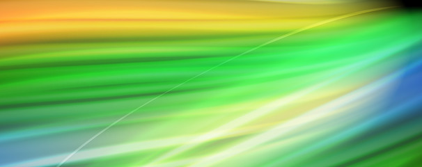 Abstract wave lines fluid rainbow style color stripes on black background. Artistic illustration for presentation, app wallpaper, banner or poster