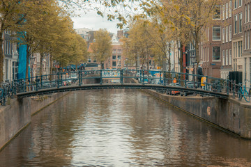 Bridge over the canal in Amsterdam