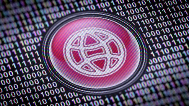 Globe icon. Binary code ( array of bits ) in the screen. Looping footage with Prores4444.